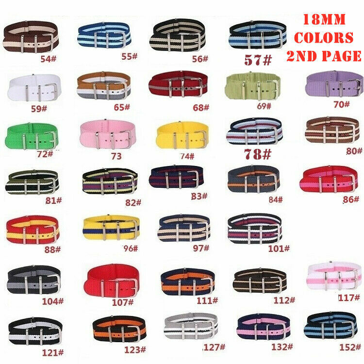 12/14/16/18/20/22/24MM Width Military Nylon Bands Replacement Straps Accessories