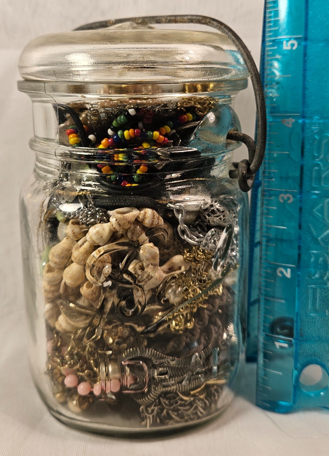 Vintage Ball Ideal Jar with #23 Lid Filled with Jewelry