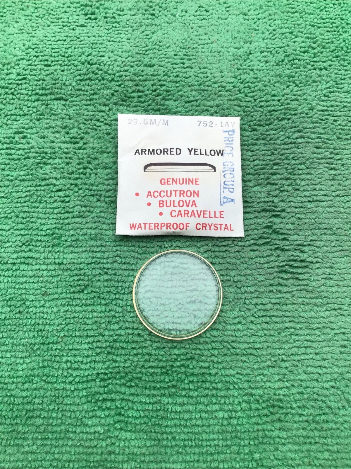 Genuine Bulova Accutron Part # 752-1AY, 29.6 mm Watch Crystal