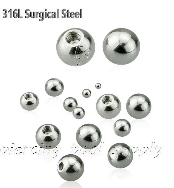 10pcs Pack Surgical Steel Replacement Ball for Barbell Horseshoe Labret Top Part