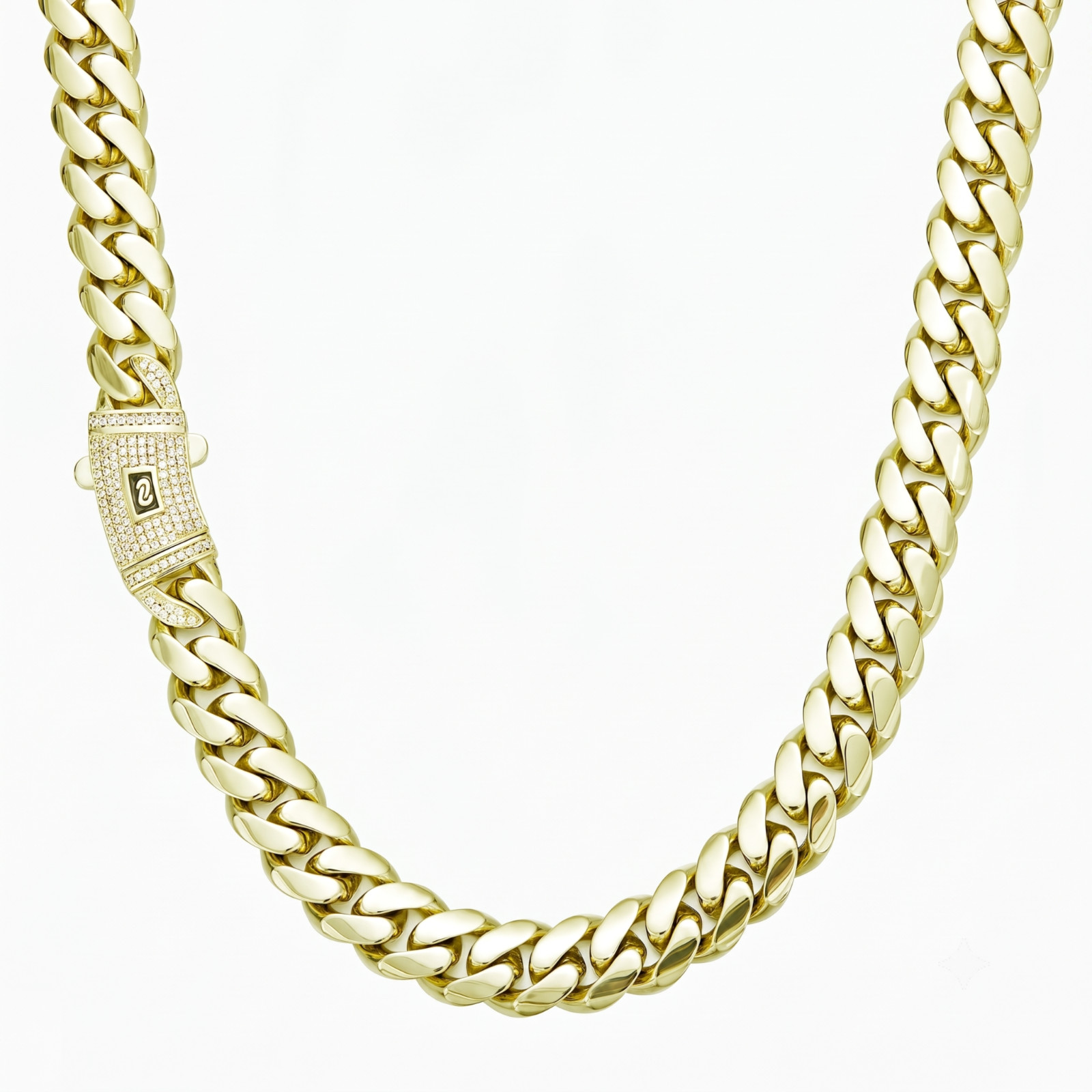 14K gold plated stainless steel cuban link necklace andbracelet for men or women
