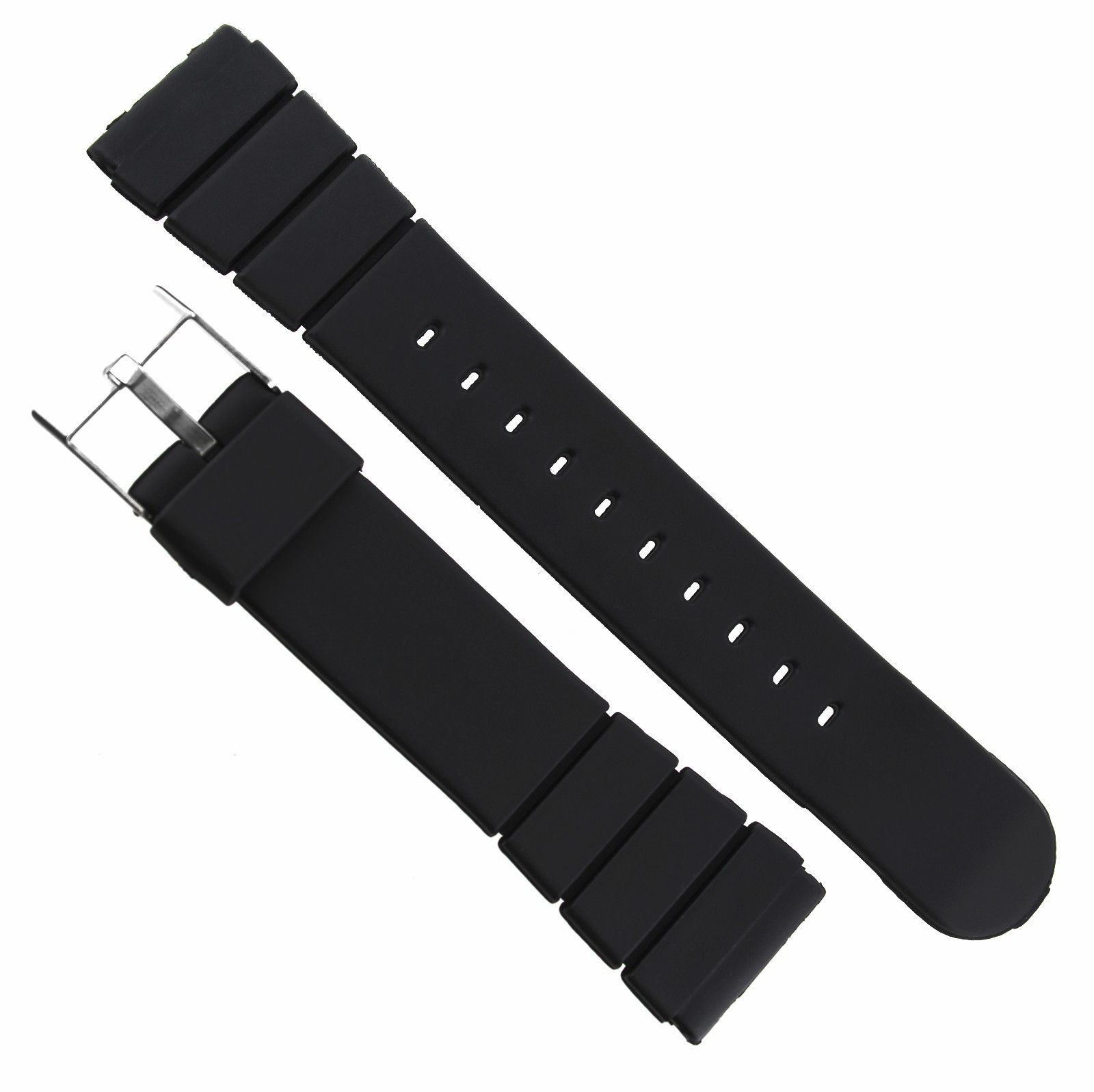 19mm Flex-On Black Rubber Waterproof Sports Strap Watch Band BUY 1 GET 2 FREE