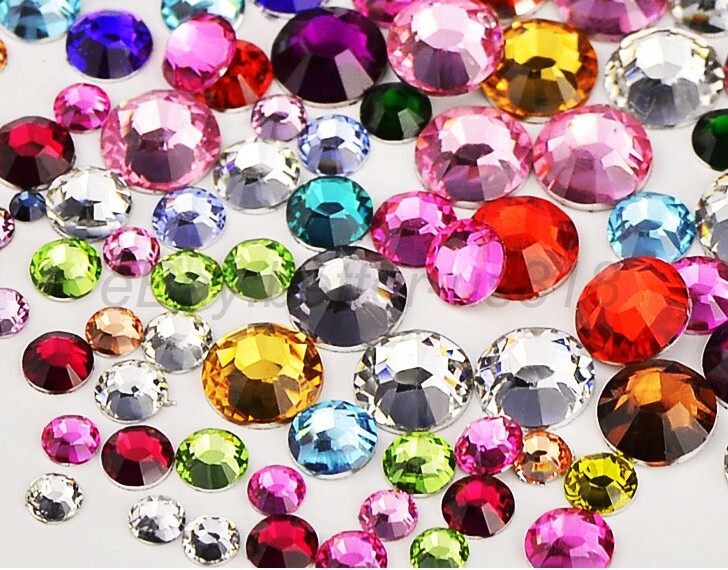 Crystal Flat Back Round ACRYLIC Hydro Gemstone 3 mm 4 mm 5 mm 6 mm 7 mm 8 mm