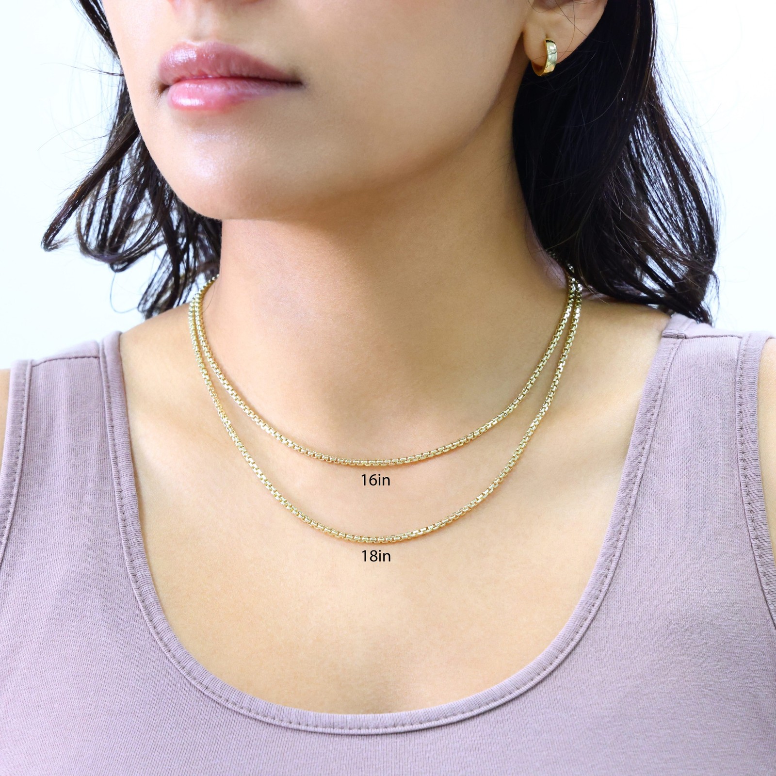 10K Yellow Gold 2.5mm Venetian Round Box Chain Link Necklace Mens Women 16″- 30″