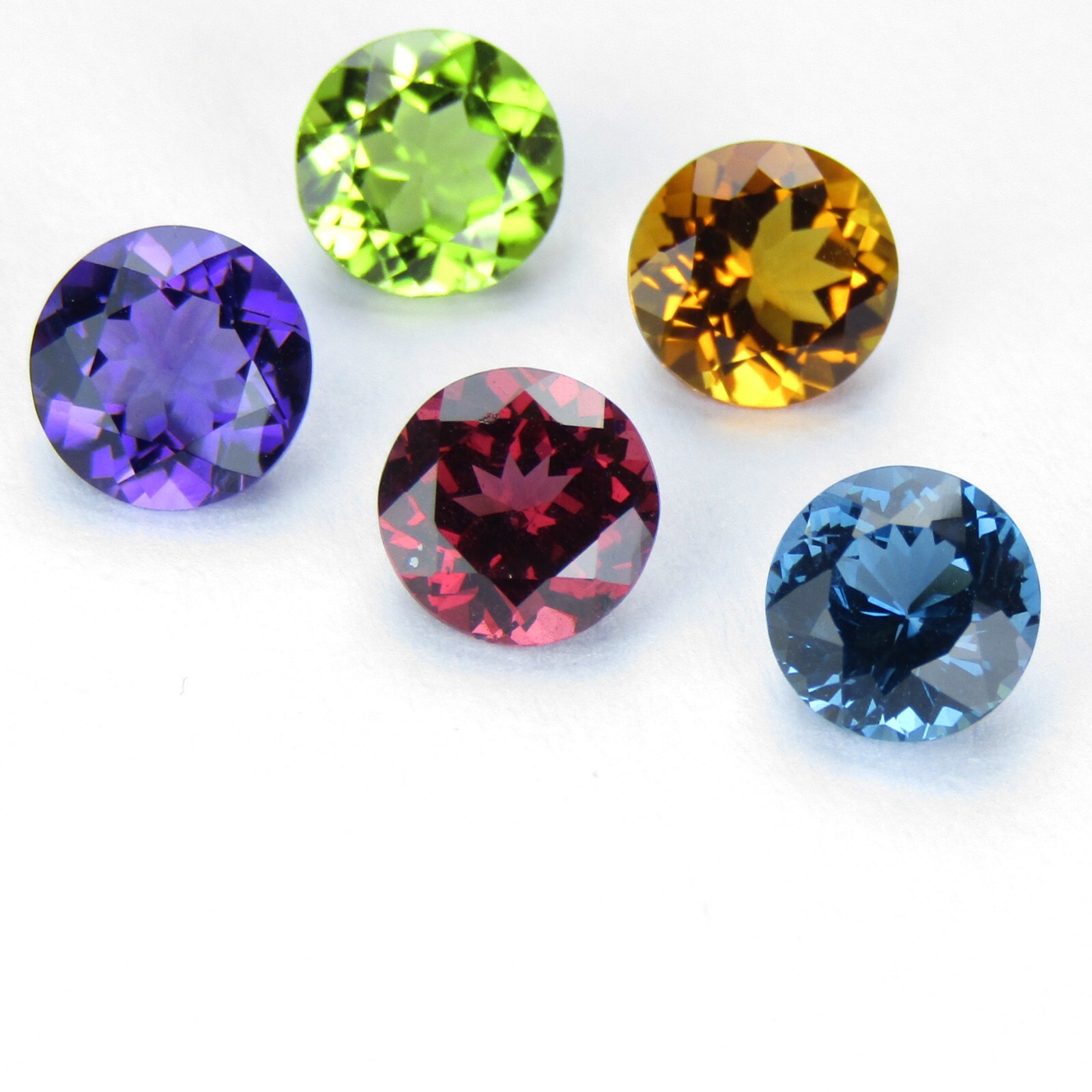 6.88Cts Sparkling Natural Semi Precious 7mm Round 5Pcs Of Loose Brazil Gemstones
