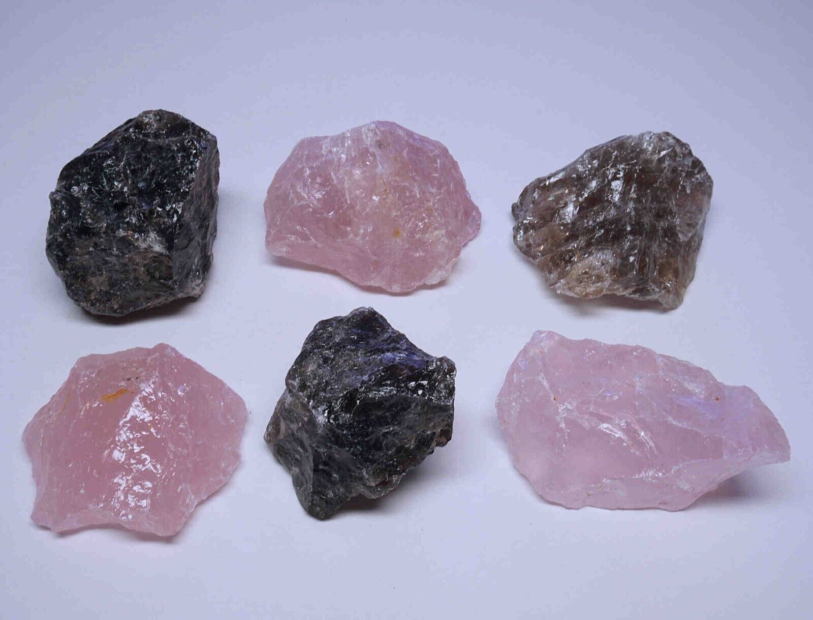 Rose Quartz & Smoky Quartz 10 OZ Box Natural Pink & Brown Crystal Gemstones