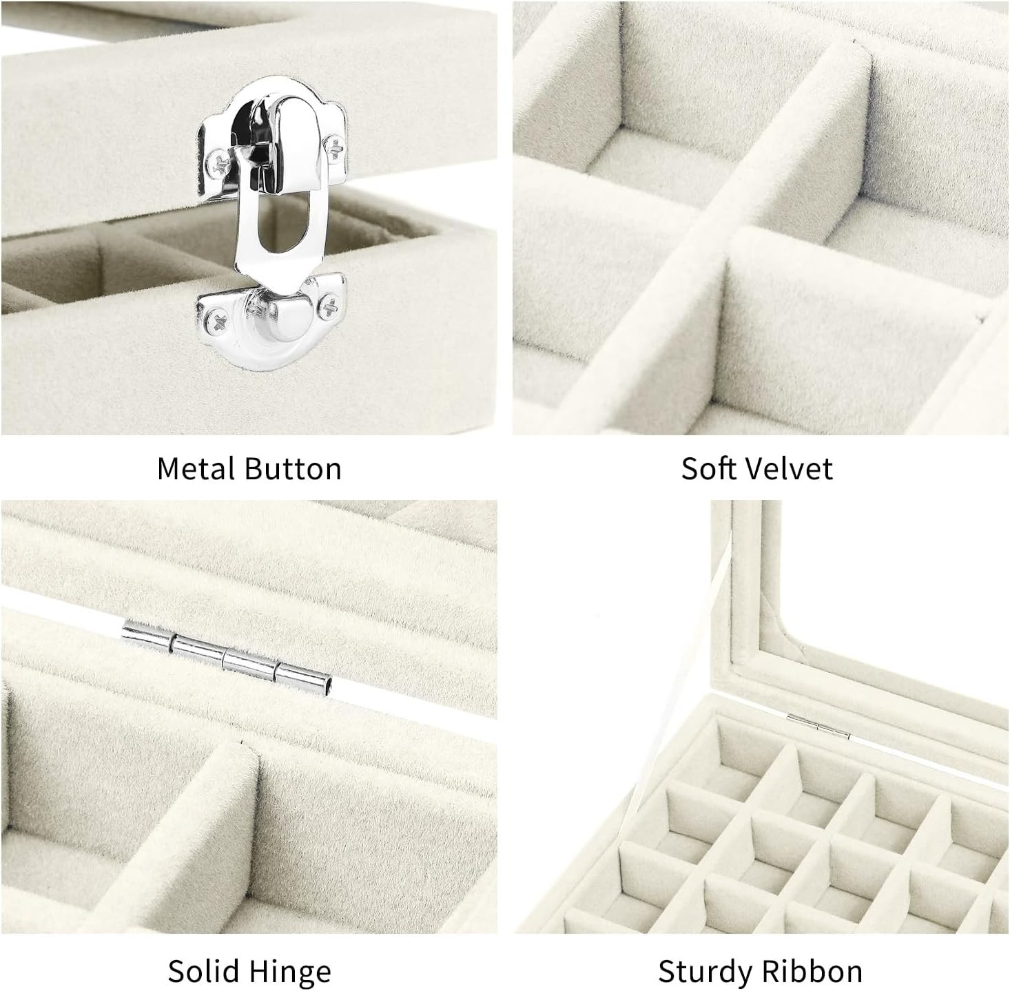 Velvet Jewelry Box 24 Grid Jewelry Earrings Display Organiser Box Ring Tray Hold