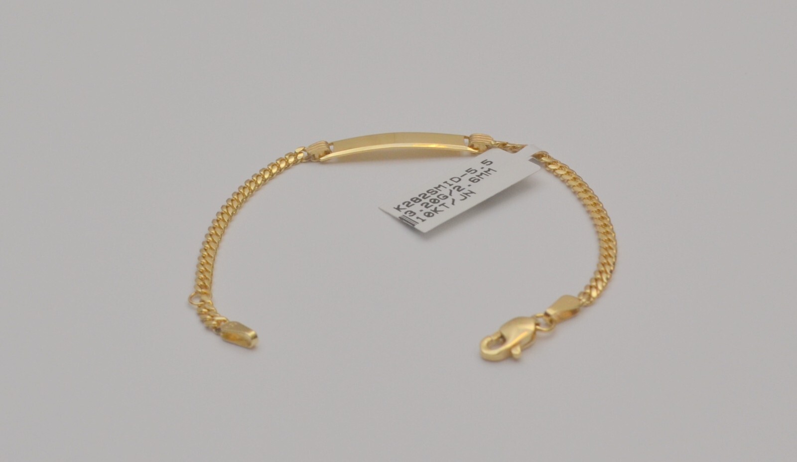 10K Solid Yellow Gold Cuban Link Chain Baby ID Bracelet 5 -5.5 Inches 3.2 Gr Q1