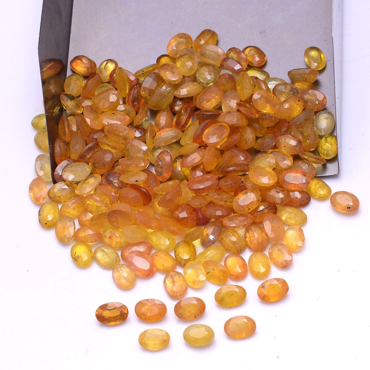 20 Pcs Natural Yellow Sapphire 6mm*4mm Oval Cut Loose Gemstones Wholesale Lot