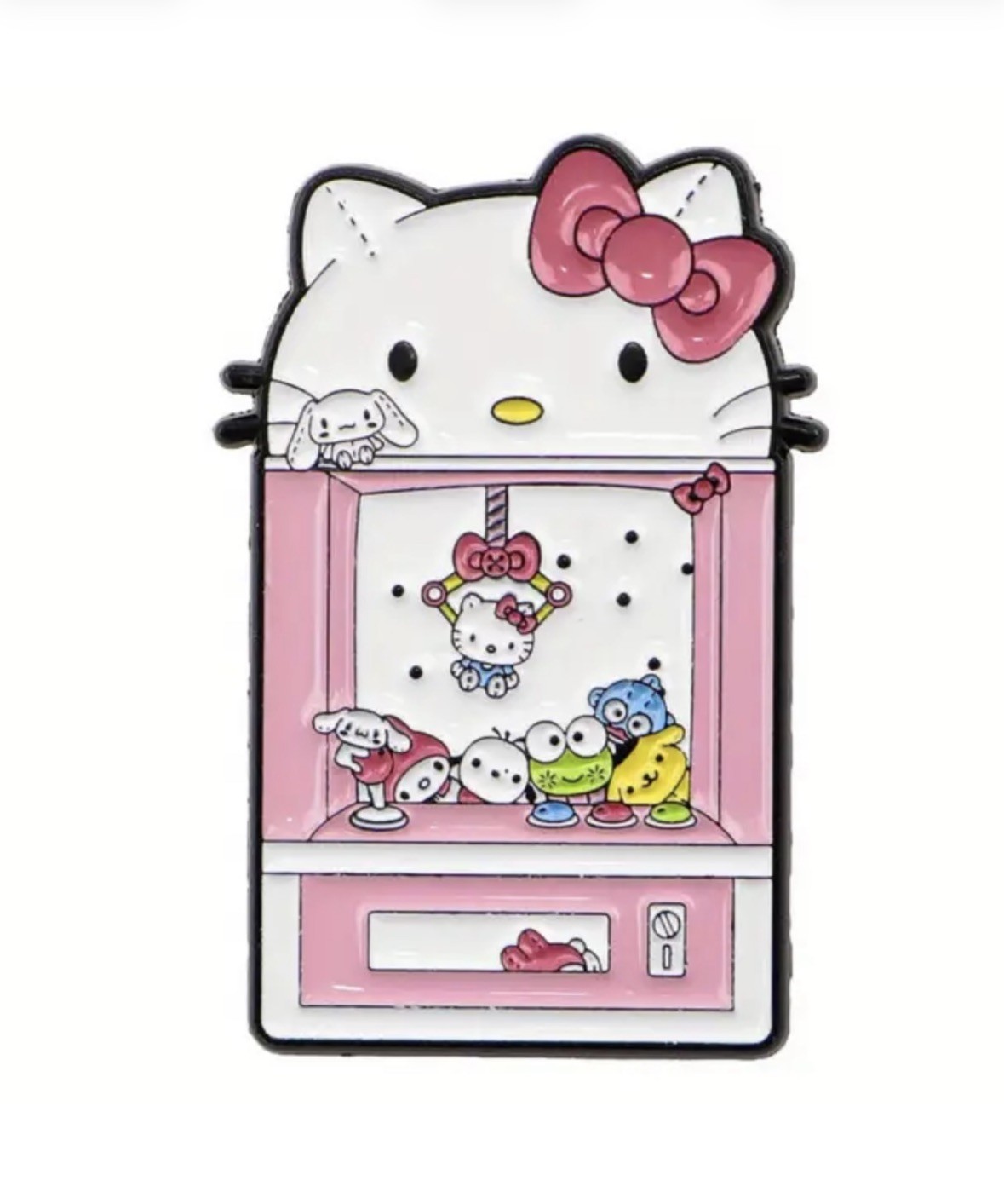 Pink Kawaii Claw Machine, Hello Kitty, Sanrio, Enamel, Zinc, Alloy, Pin, Brooch