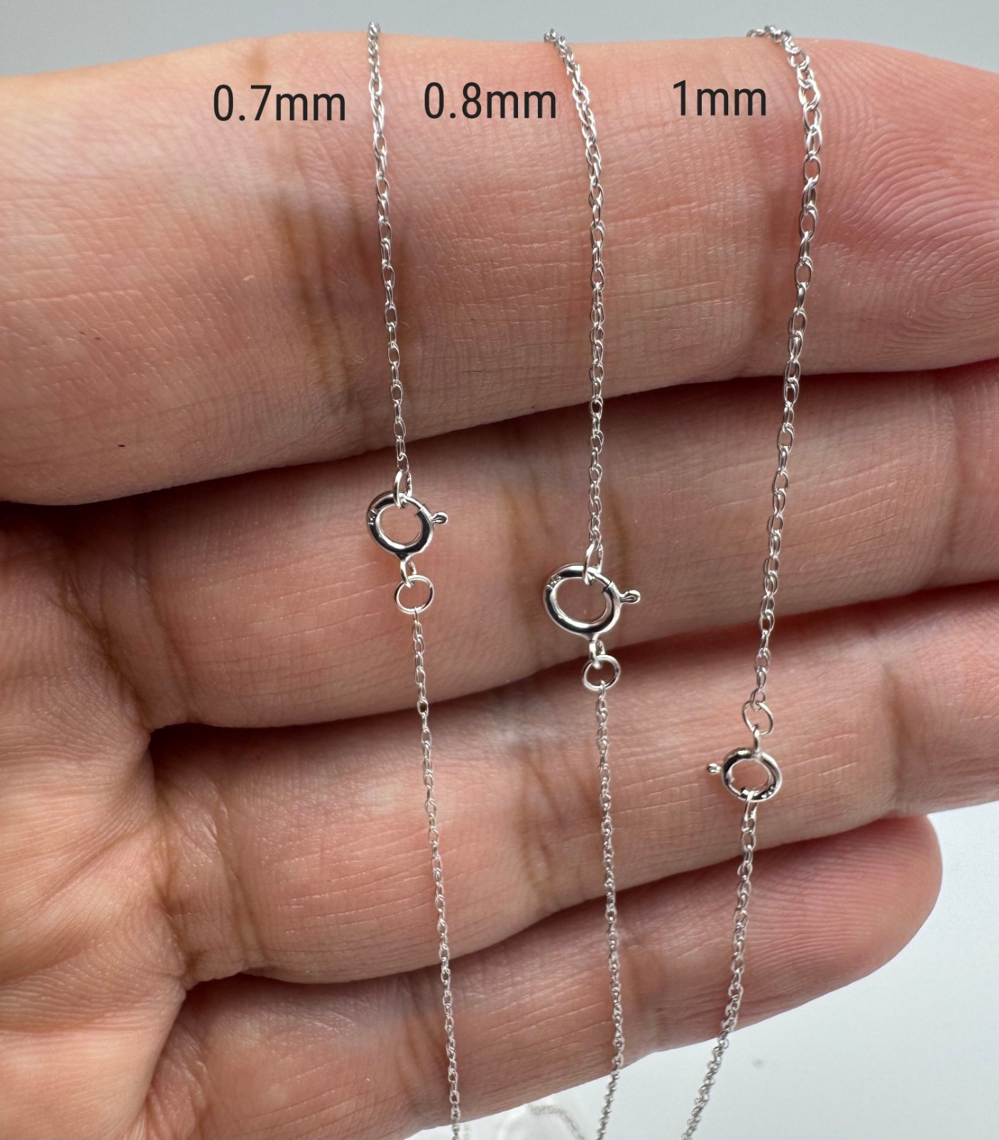 Twisted Rope Chain Real 14K Solid Gold 0.7-1.2mm Thin Minimalist Link Necklace