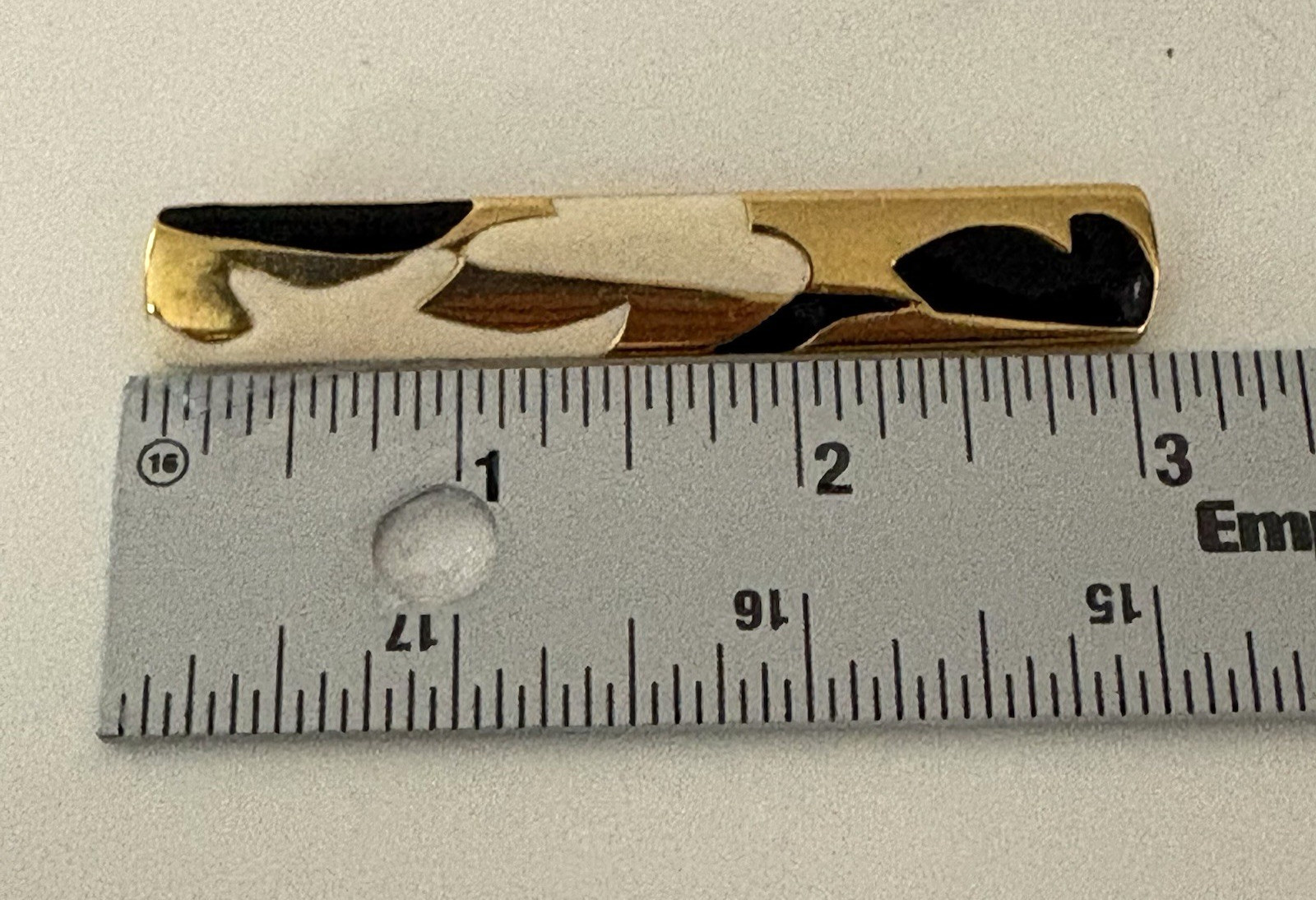 3 – VTG Monet Signed Black & Cream Collar Chocker, Earrings & Pin Set Goldtone