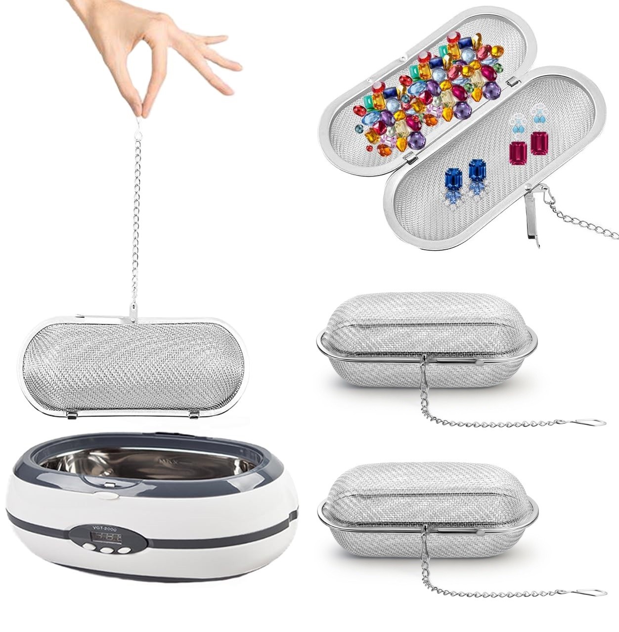 Ultrasonic Cleaner Basket Stainless Steel Basket for Ultrasonic Jewelry Cleaner
