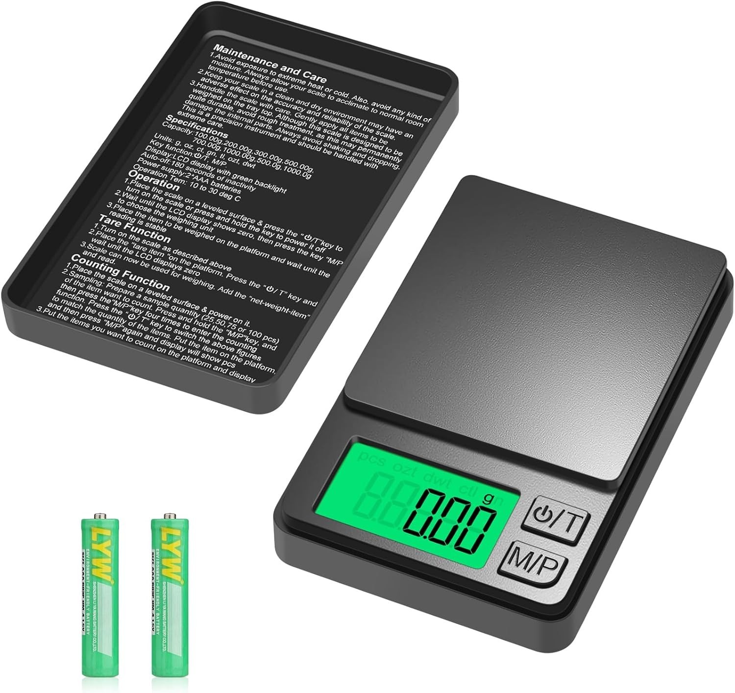 1000g x 0.01g Digital Pocket Scale Portable Precision Gram Weighing Scale