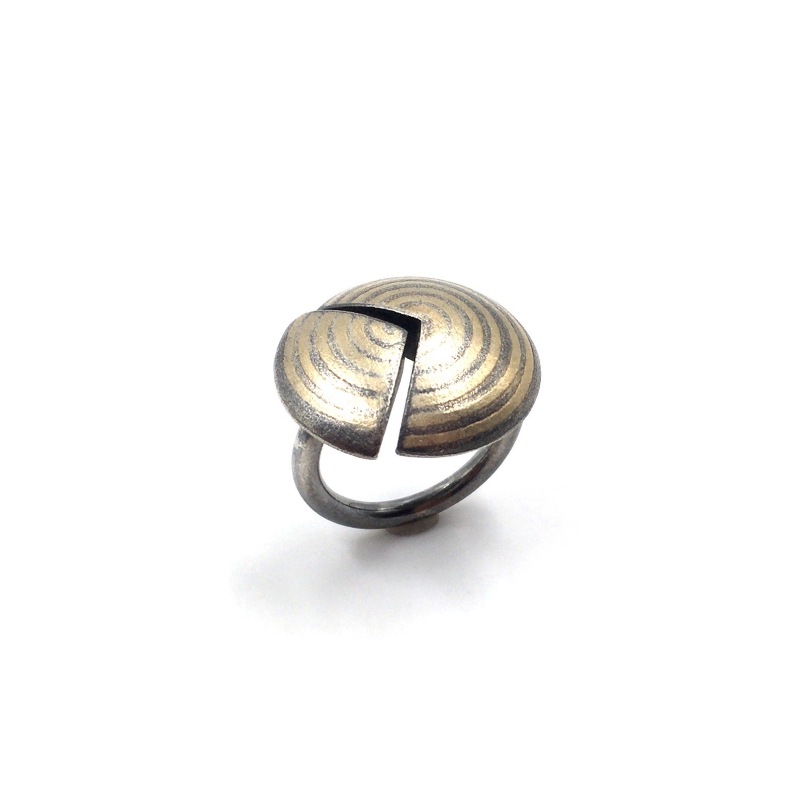 925 Silver Ring Scandinavian Designer Jewellery Round Spiral 17.2mm / 54