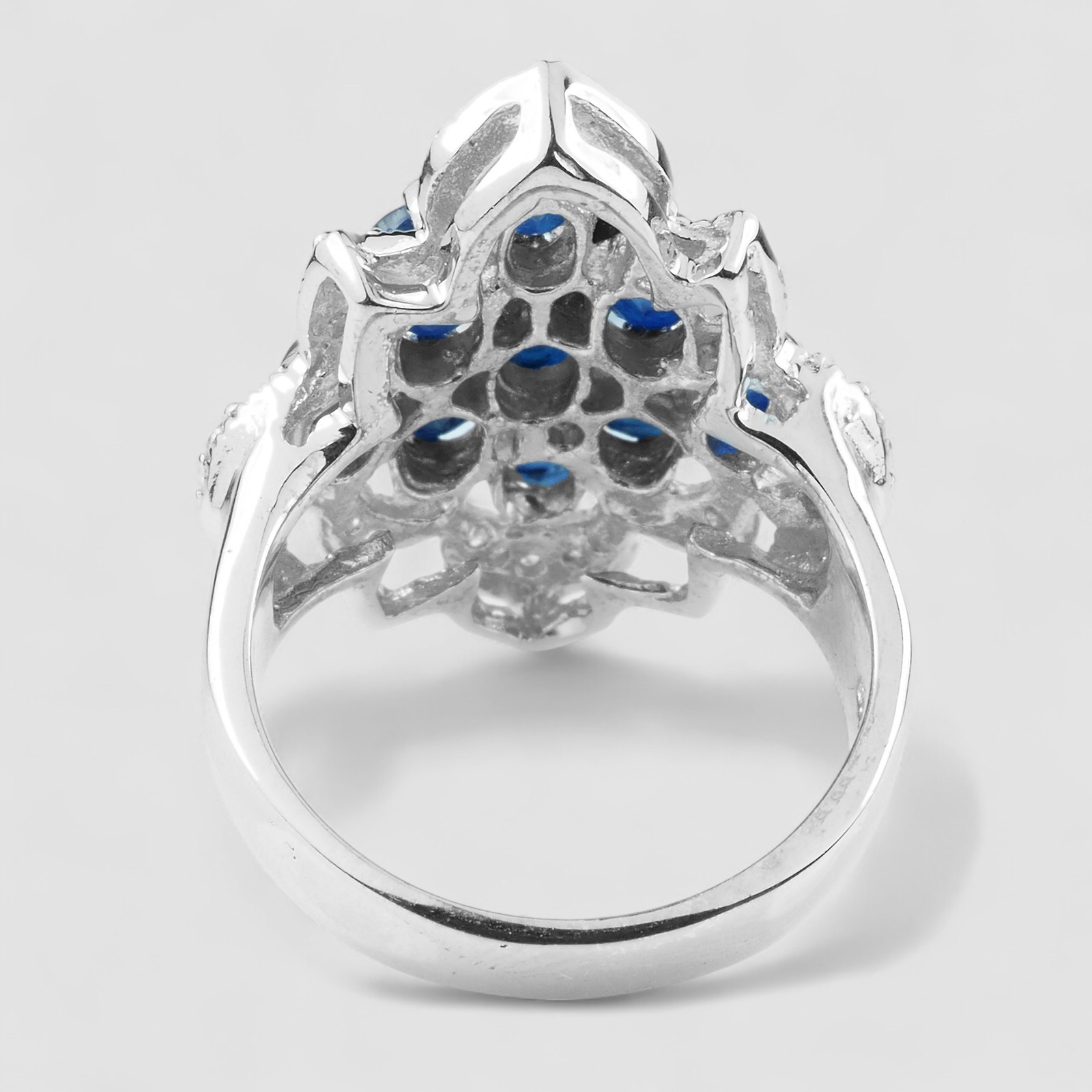 ASTONISHING BLUE SAPPHIRE 3.90CT 925 STERLING SILVER HANDMADE FINE JEWELRY RINGS