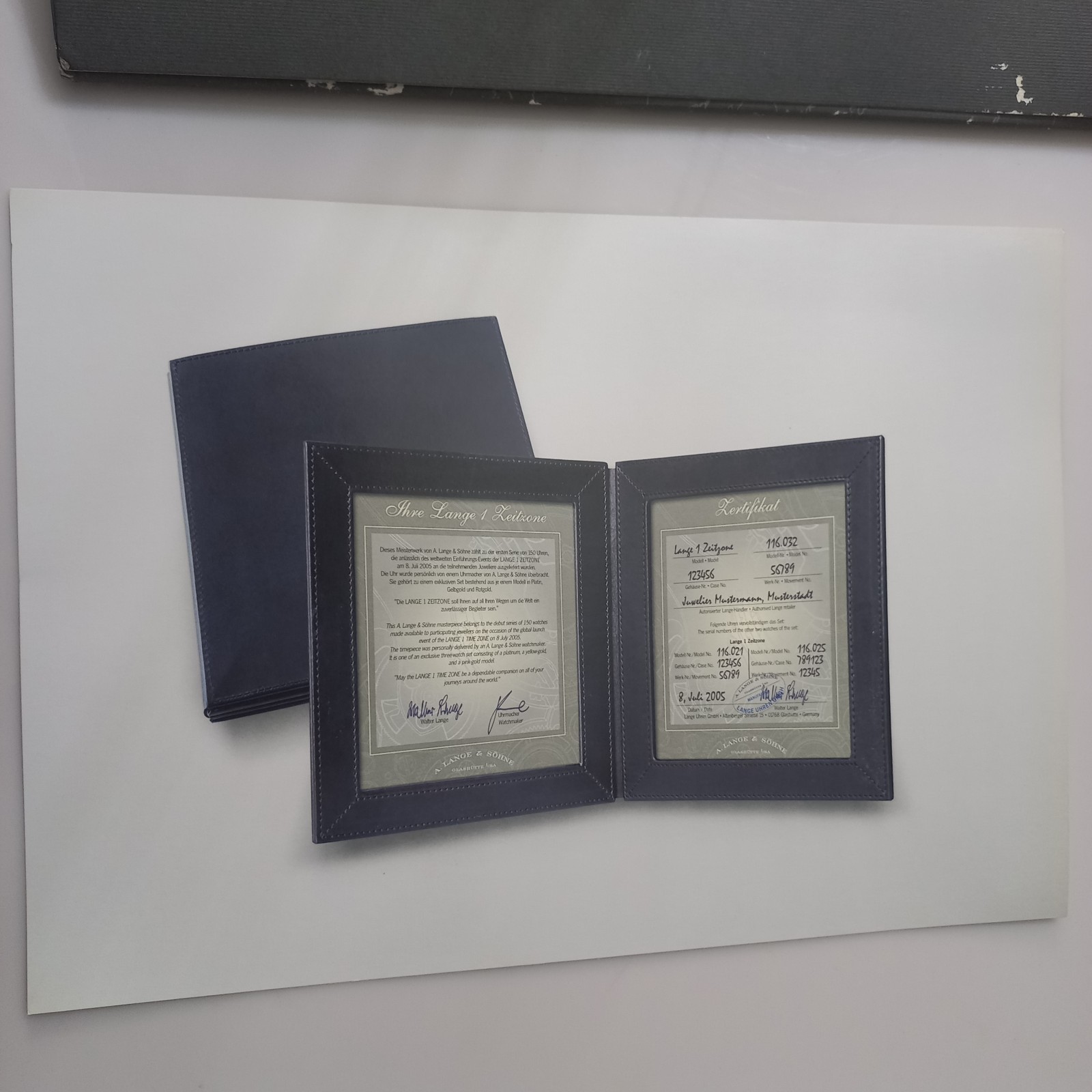 Rare 2005 A. Lange & Söhne Lange 1 Time Zone Press Kit & Technical Drawings
