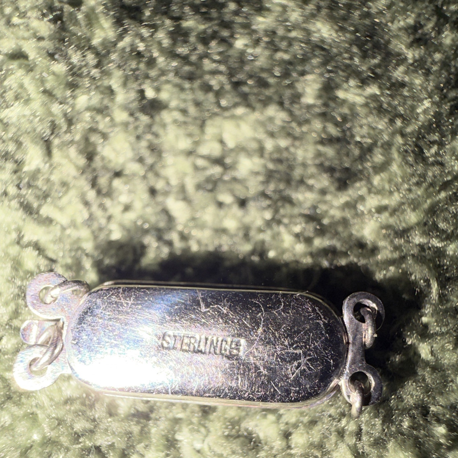 Sterling Silver Box Clasp/Closure w/ Clear Rhinestone, 20mm, Lot of 3 2 strand