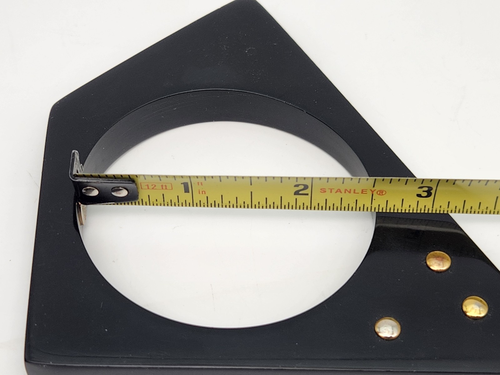 Alexis Bittar Asymmetrical Pentagon Black Lucite Mod Bangle Bracelet