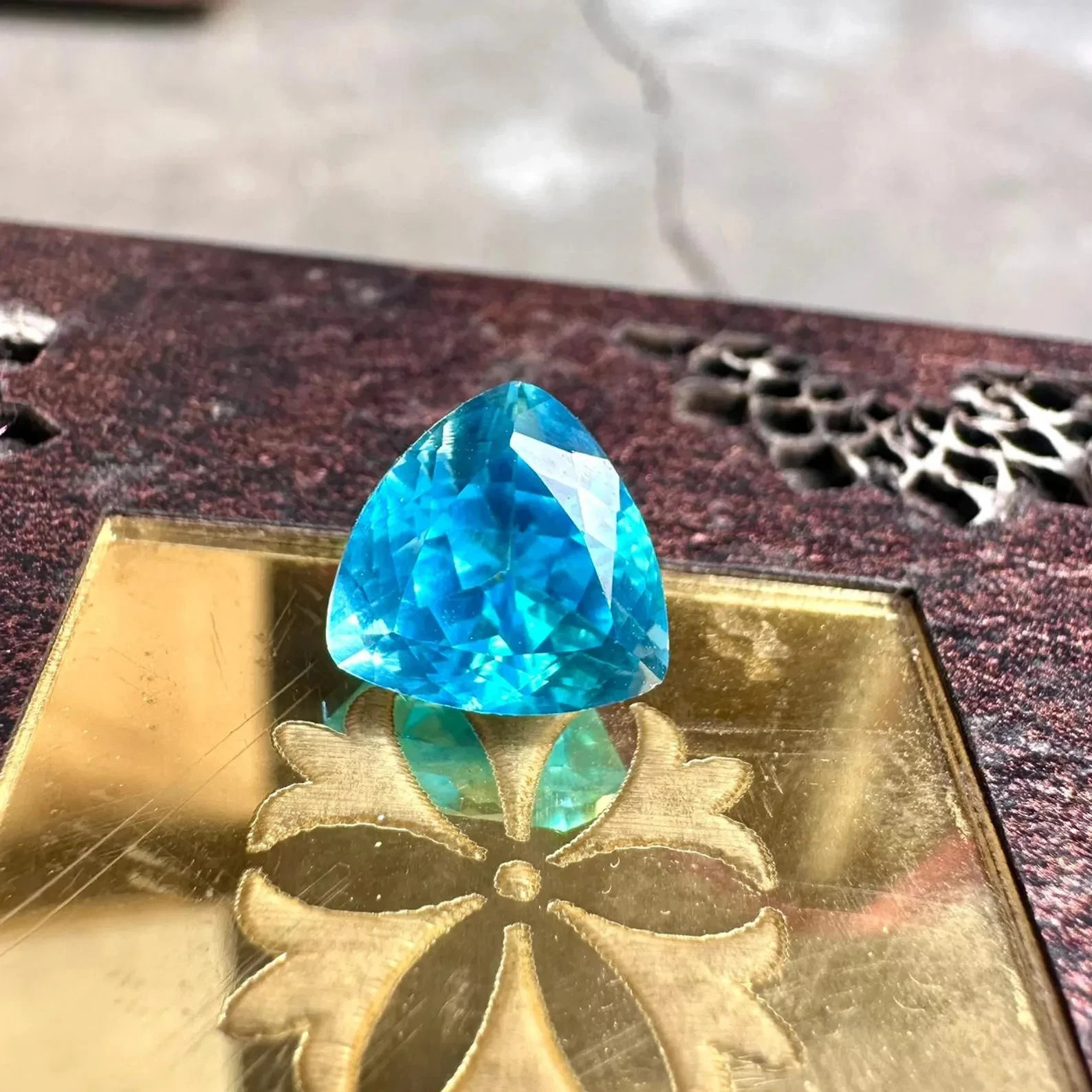 Natural Certified Neon Blue Paraiba Tourmaline 12 Ct Trillion Cut Loose MR Gems