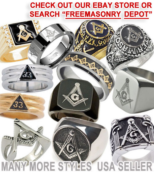 Freemasonry Shack Free Mason Ring Choose(1)Steel Black Silver Gold Masonic Rings