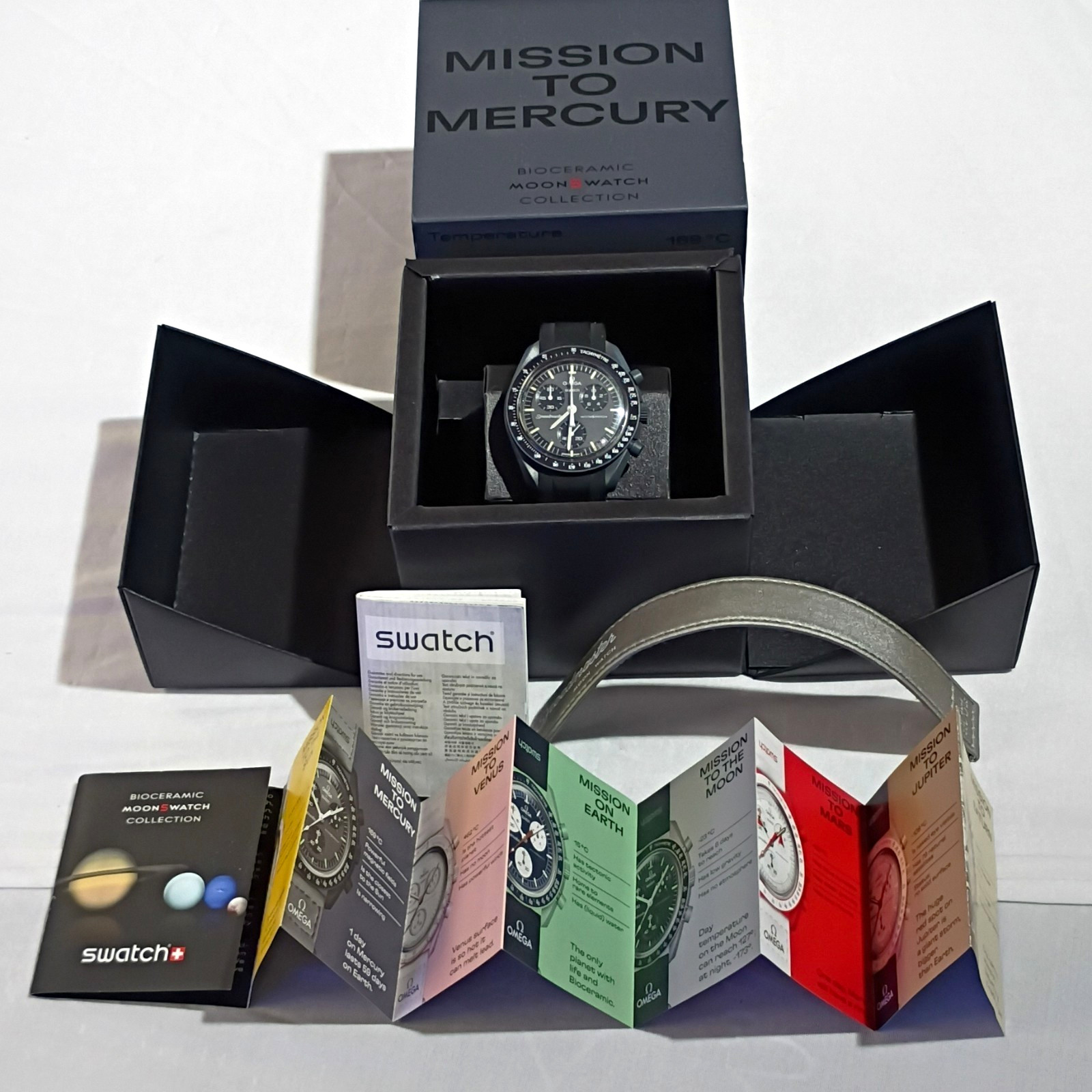 Swatch x Omega MoonSwatch Mission to Mercury 42mm Quartz Chrono w/ Box