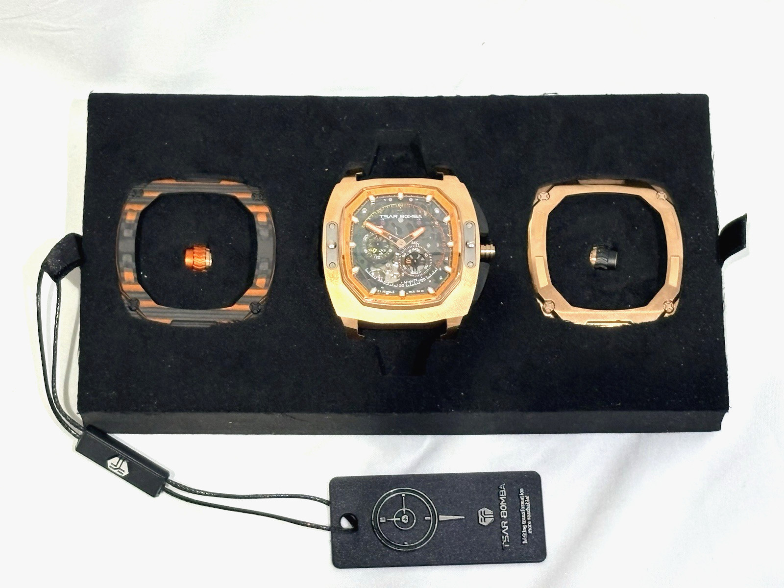 Tsar Bomba Dark Matter Automatic Interchangeable Watch TB8601 Box and Papers