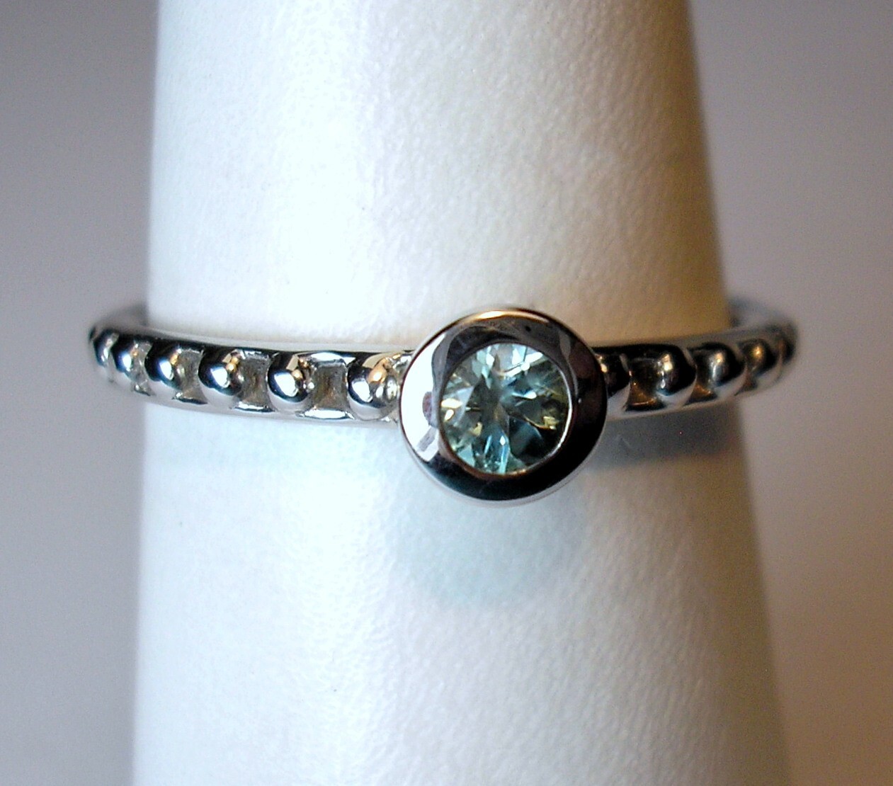 0.11 ct Fair Trade Natural Seafoam Tourmaline 14K White Gold Ring Was $650 Video