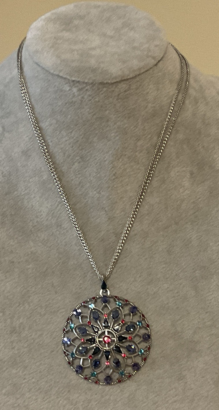 STUNNER NWT BRIGHTON ONE LOVE CIRCLE MULTI CRYSTAL CONVERTIBLE NECKLACE RP$198