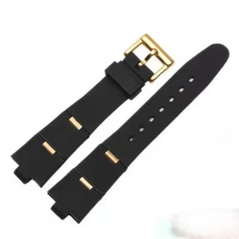 22mm*8mm 24mm*8mm Rubber&Stainless Steel Watchband Strap Fit for Bvlgari Diagono