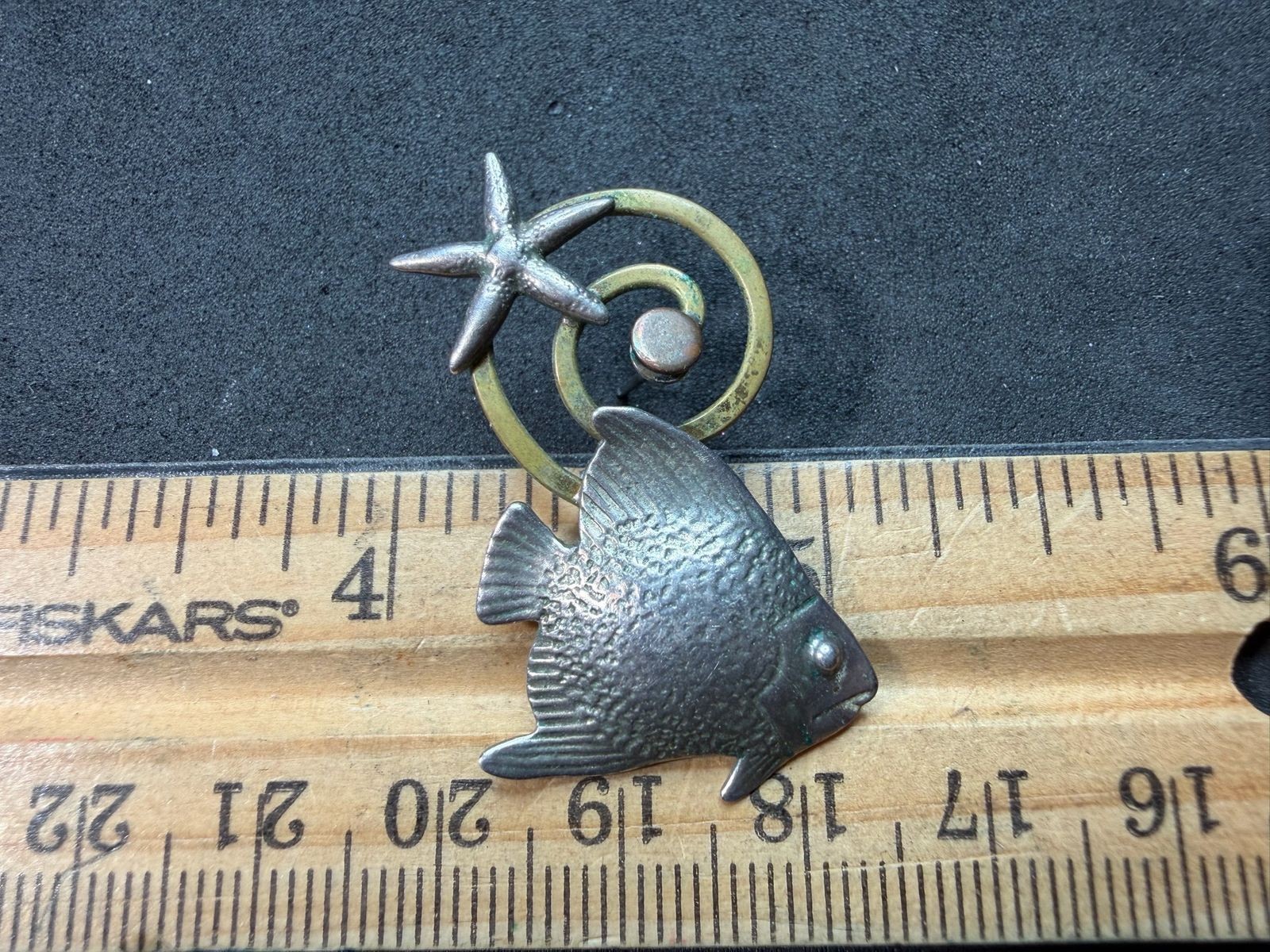 8.34g Vintage Sterling Silver 925 Fish Starfish Spiral Nautical Earrings M