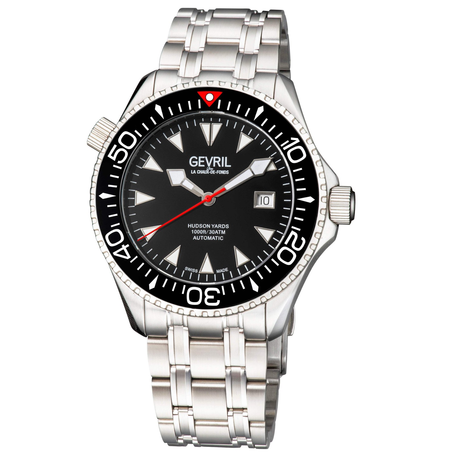 Hudson Yards Swiss Made Automatic SW200 Diver watch black Ceramic bezel inner r