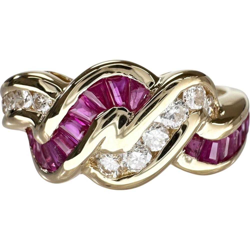 US 7.8 Ruby 0.65ct diamond 0.27ct Ring K18 Gold 4.3g Women