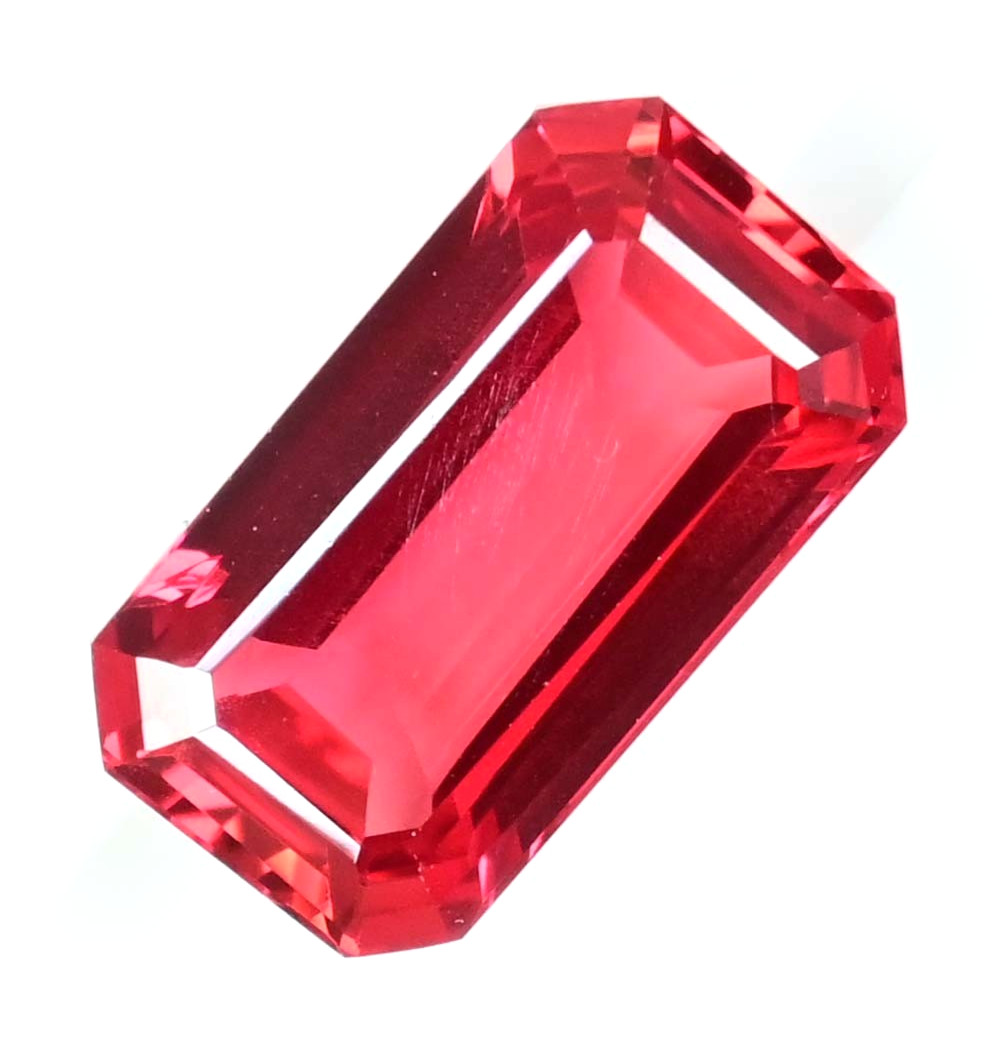 Flawless Natural Orange Red Spinel 11.70 Ct Emerald Cut Certified Rare Gemstone