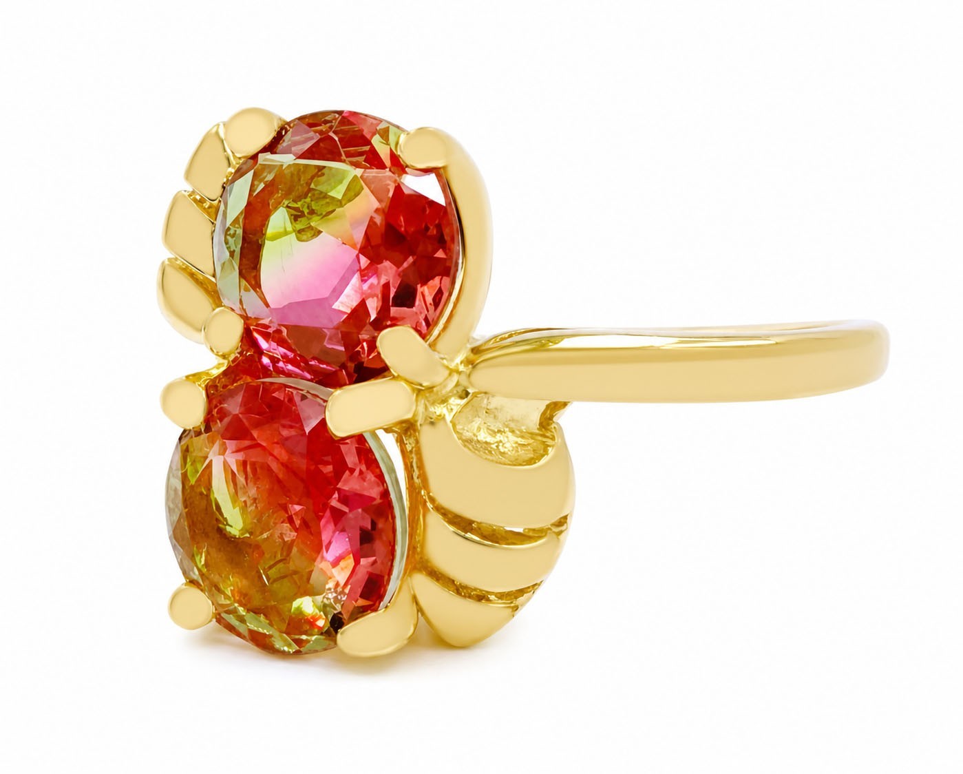 LAB CREATED 3.68 Cts TOURMALINE RING 10K SOLID YELLOW GOLD – NWT – MADE IN USA