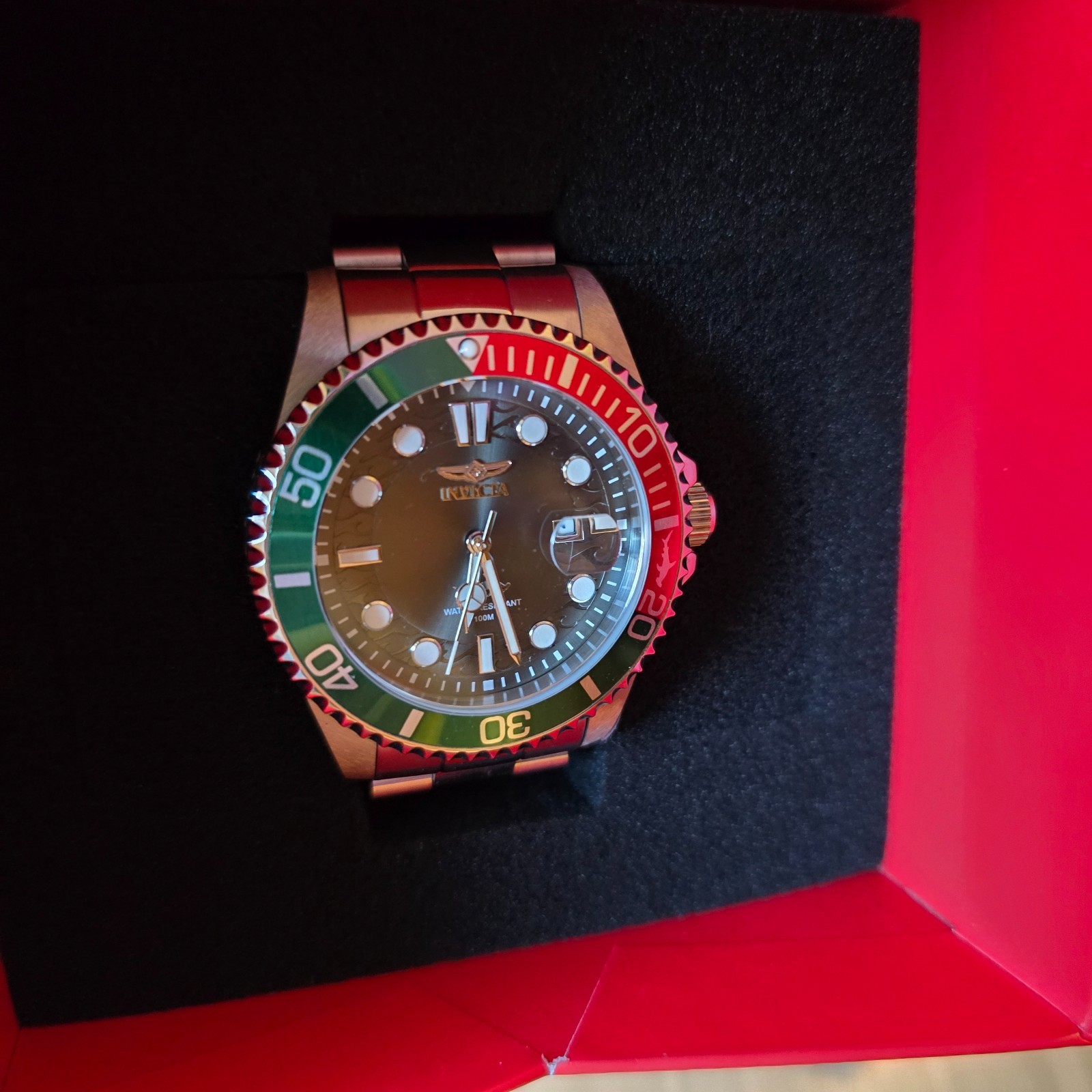 44706 – Invicta Pro Diver Men’s Watch – 43mm, Red And Green Watermelon Bezel.