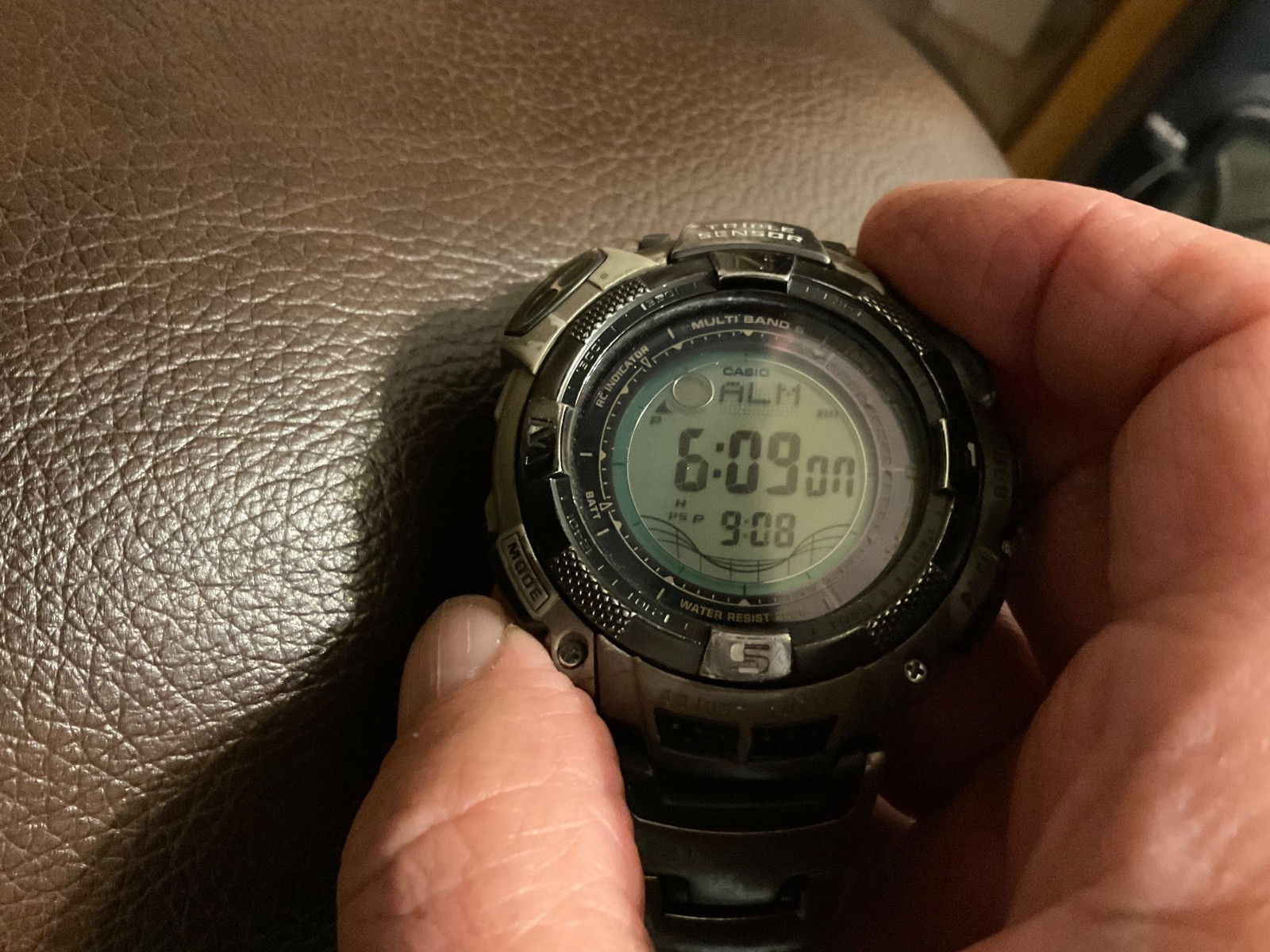 Casio Pathfinder PAW-1500T Solar Muti-Band, Triple Sensor, Tide, Titanium Band