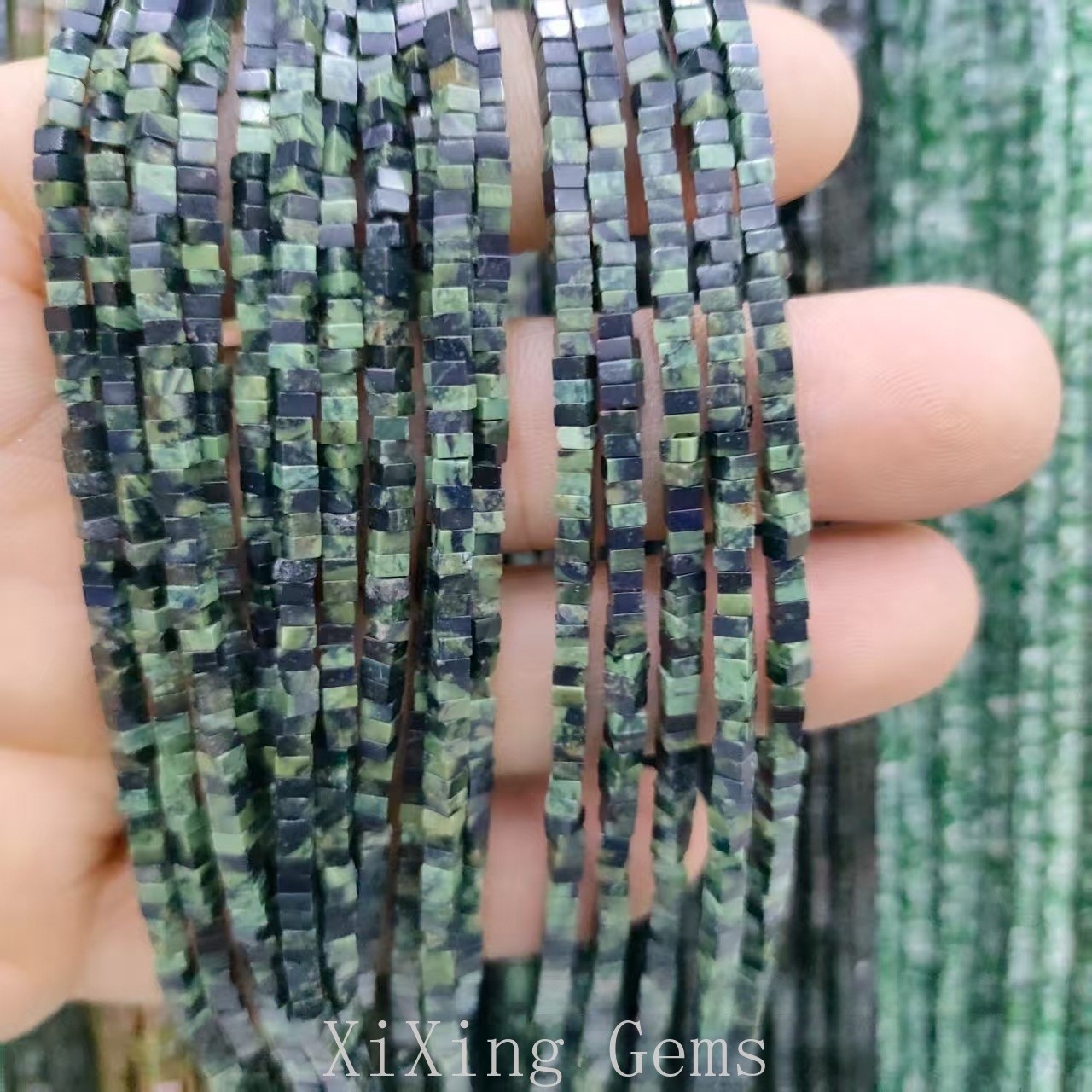 1x2mm Natural Kambaba Jasper Flat Square Disc Spacer Beads for Jewelry Making