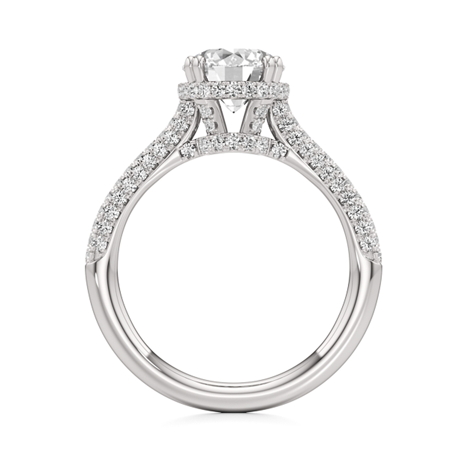 Diamond Engagement Ring 2.75 Ct Lab Grown E F VVS 18K White Gold IGI Round Cut