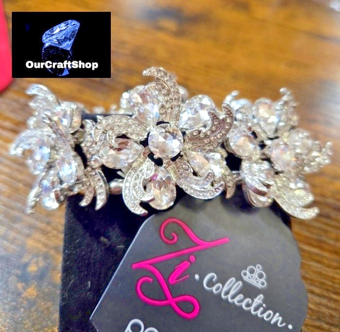 Paparazzi FLOWER ~ INDULGENT IDEAL 💎 WHITE Zi Collection Bracelet ~ NWT