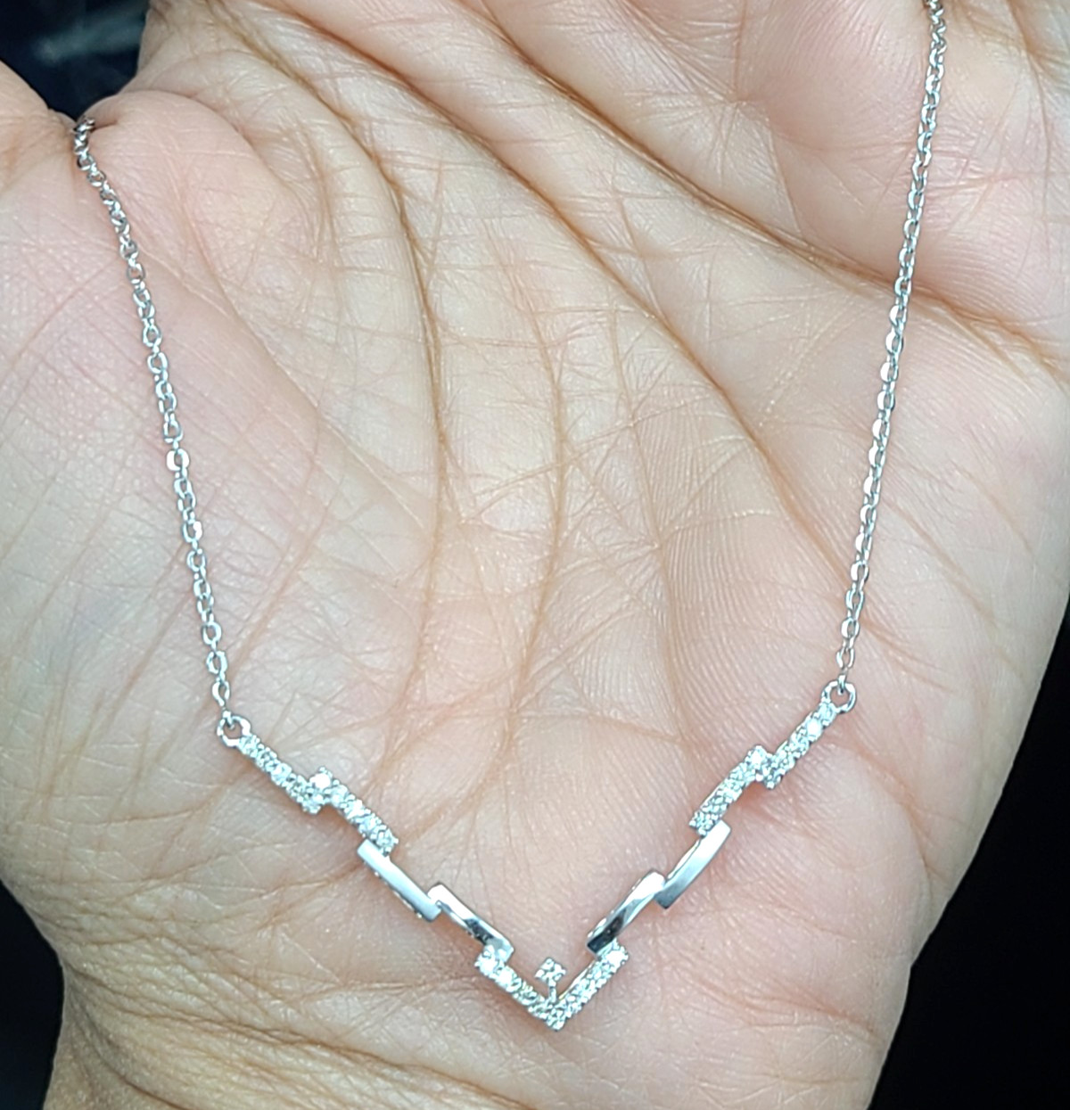Deal! 0.27CT Natural Genuine Round Cluster Diamond 14K White Gold Necklace 18″