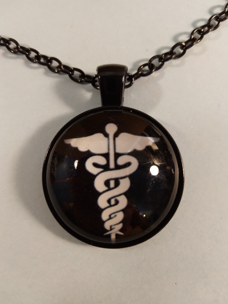 Medical Symbol pendant on 19 1/2 inch Black Necklace 249157