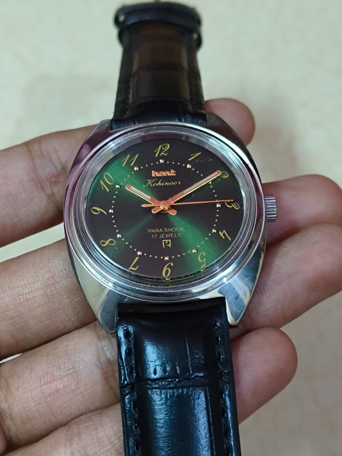 Vintage HMT Kohinoor Green 17 Jewels Mechanical Hand Winding Men’s Wrist Watch