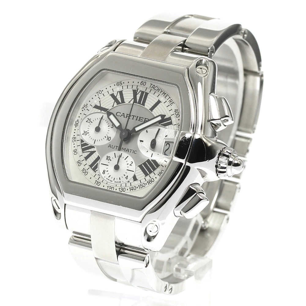 Cartier Roadster XL W62006X6 Automatic 43mm Silver Chronograph Men’s Watch