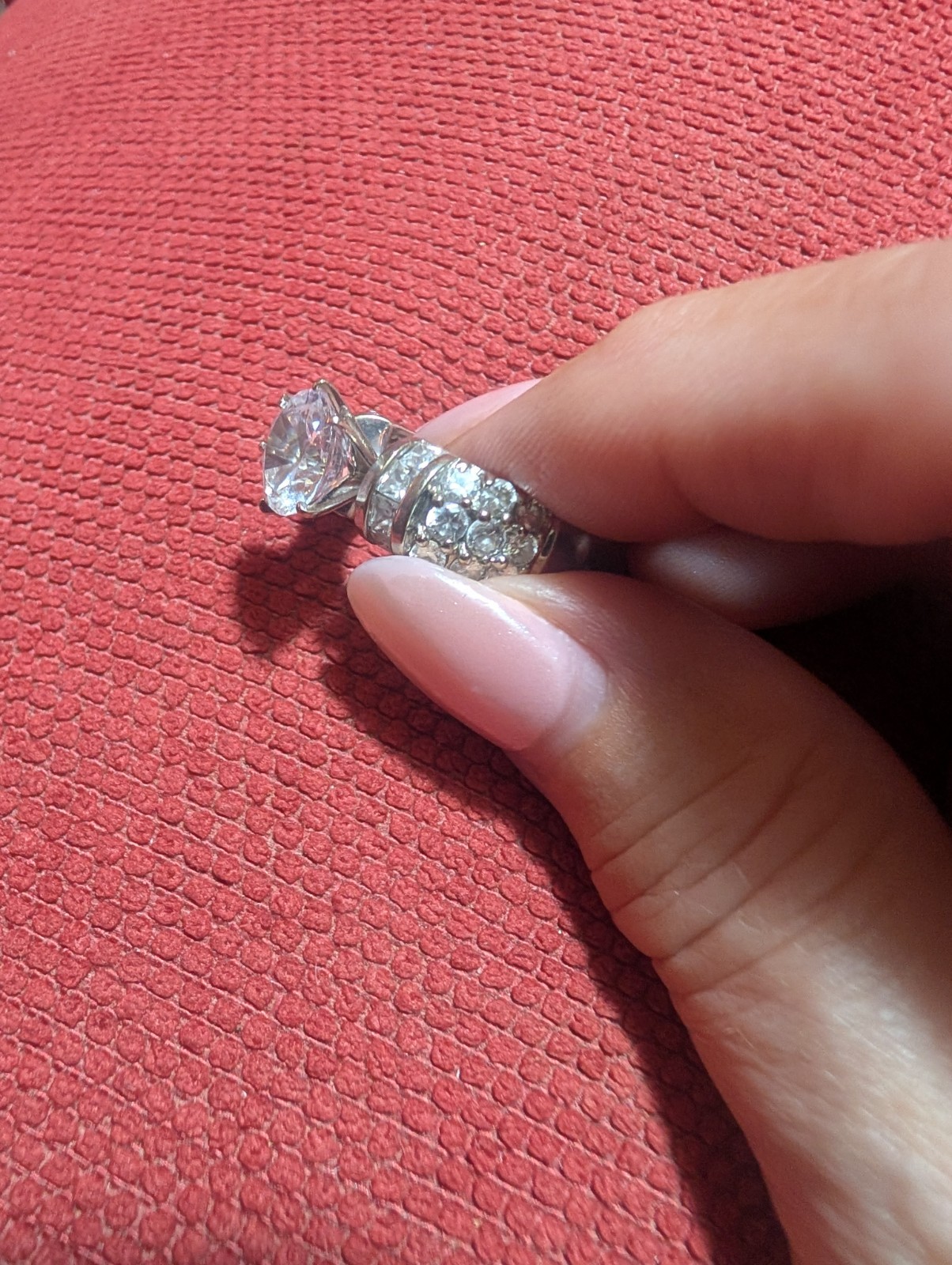 Sterling Silver Estate Ring .925 Vintage Size 5 White Colorless Stone