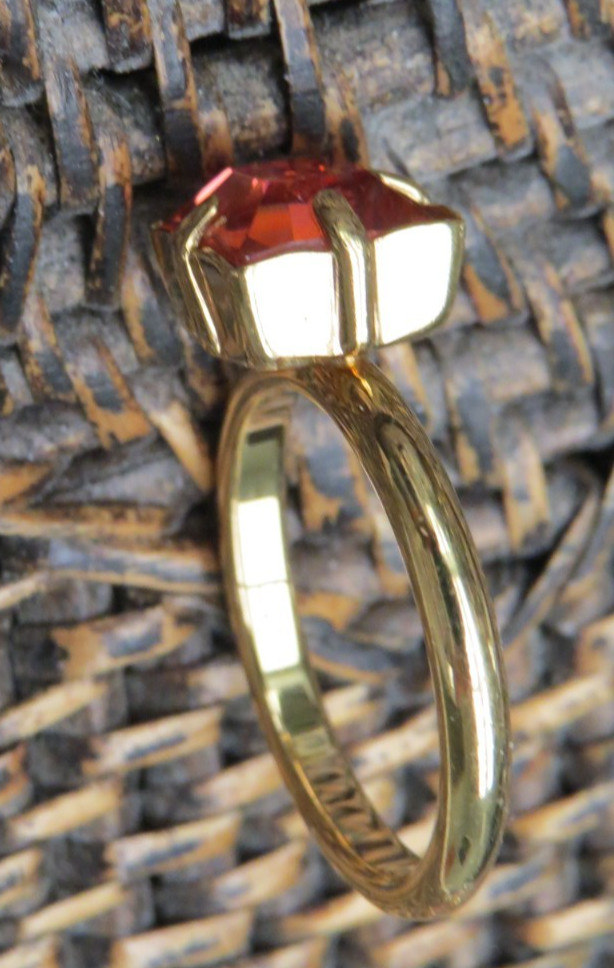 LOUIS VUITTON Ring Size 7 Cosmopolitan Coral Red .