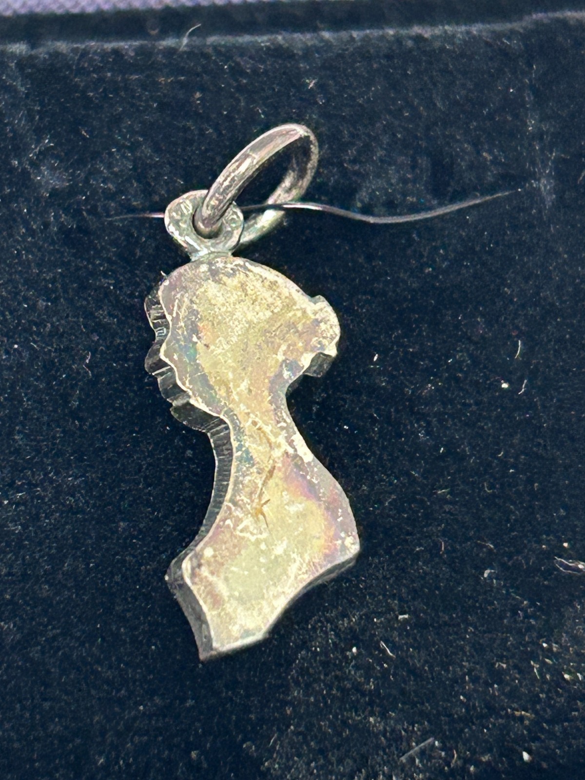 Vintage Sterling Silver Jane Austen Centre Silhouette Pendant with Box Vintage