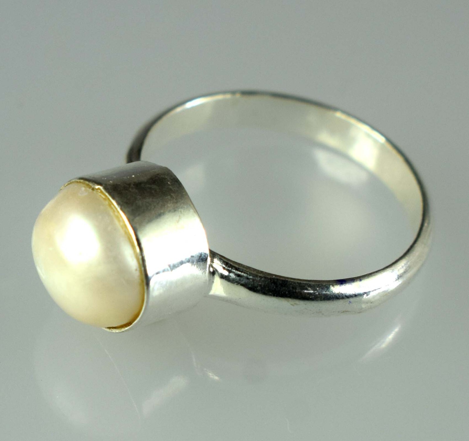12.60 Ct Natural Tahitian White South Sea Pearl Round Gems Men’s Ring