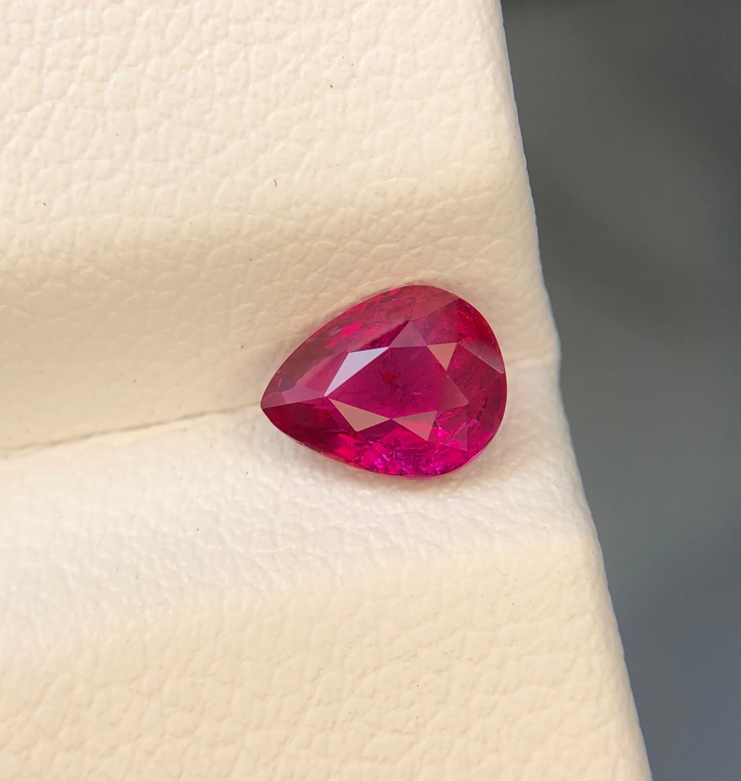 1.05 Carats Natural No Heat Ruby Pear Shape From Mozambique Loose Gemstone
