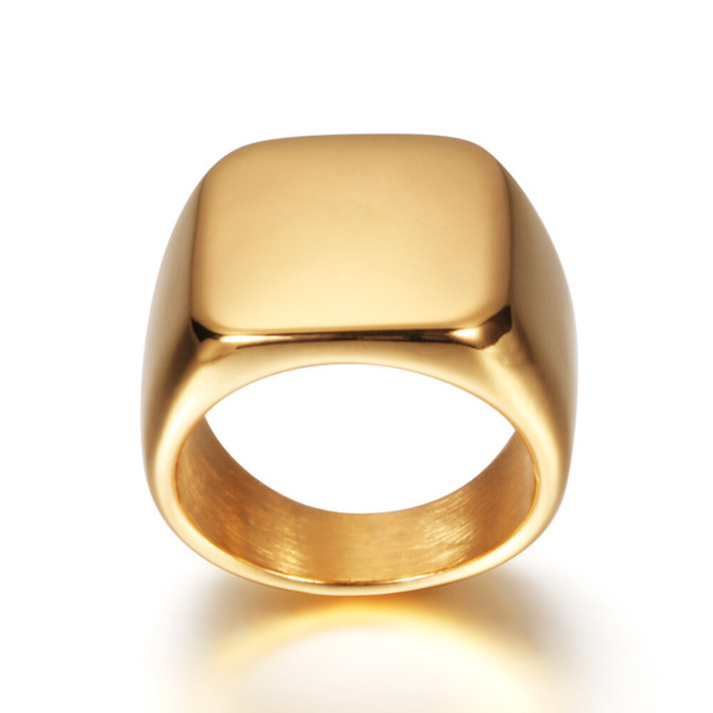 Mens Polished Titanium Stainless Steel Ring Faith Rocker Biker Seal Jewelry